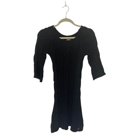 Roxy Black Cable Knit Sweater Dress XS - Picture 2 of 4